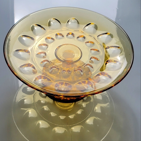 Vntg "Reflection Amber" Cake Plate by Hazel Atlas - Picture 5 of 5